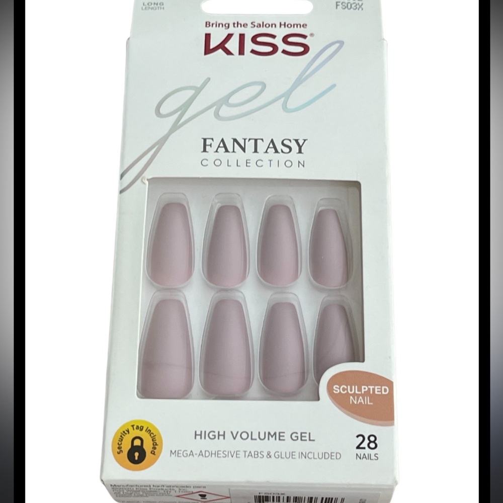 Kiss Gel Fantasy Nails Press or
Glue Matte Pale Purple Mauve
Long Coffin FSO3X
